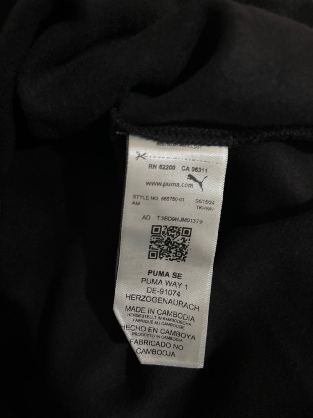 Puma Black Crew Sweatshirt with Tan Patch - Picture 5 of 6